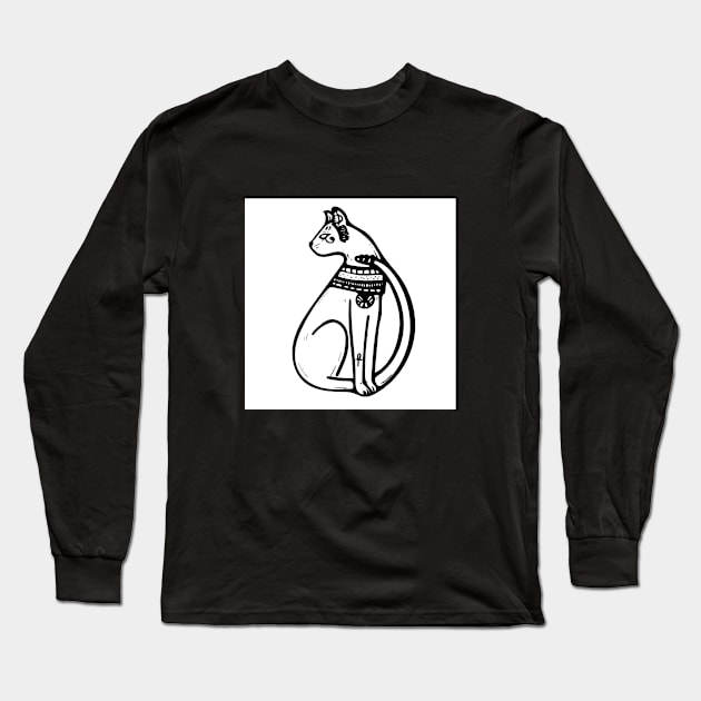 Egyptian Cat Long Sleeve T-Shirt by Cass's Art